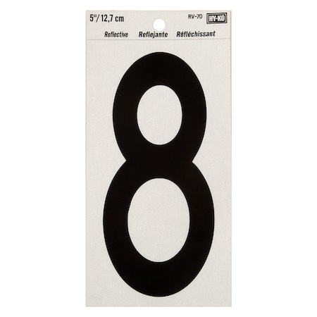 Hy-Ko 5In Reflective Number 8, 10PK B00584